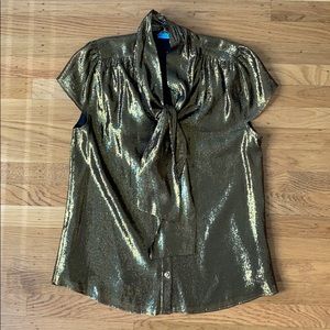 Alice & Olivia metallic blouse